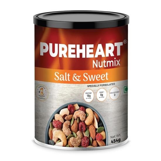 Pureheart Nutmix Salt & Sweet Dry Fruits (454 gm) Premium Salted Mix Nuts (Cashews, Almonds, Raisins, Cranberries) Crunchy Mixed Dry Fruits 454GM