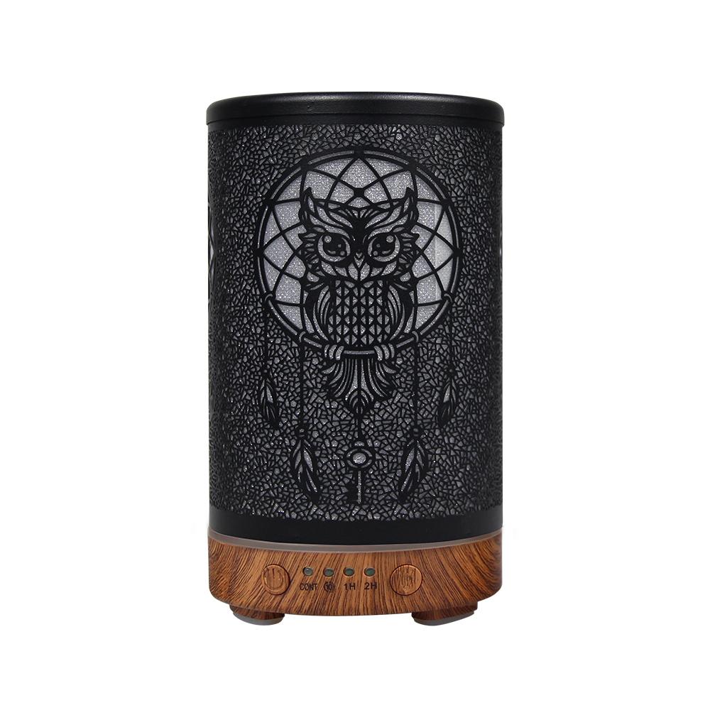 Iron Art Essential Oil Diffuser 100ml Timing Function Ultrasonic Air Humidifier Aroma Diffuser Home Appliance with LED Lights