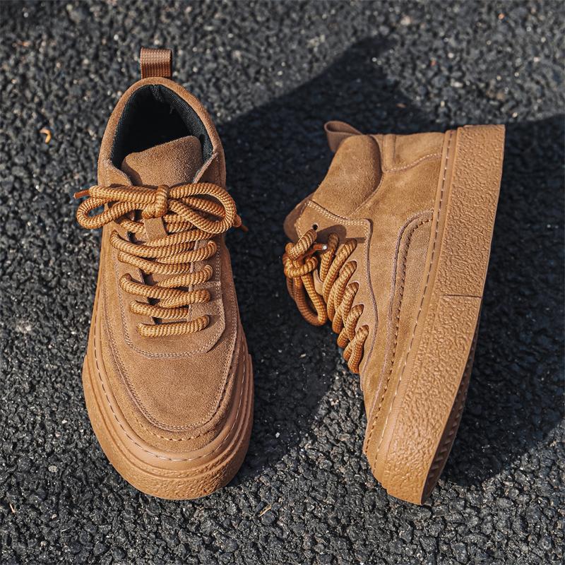 Genuine Leather Men Shoes New Design Versatile Casual Shoes Lightweight Walking Sneakers Breathable Ankle Boots Outdoor Sneakers