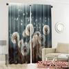 2pcs   2D FLAT PRINTING Curtains (Without Rod) Dandelion Drift Modern Light Filtering Curtains Durable Polyester Curtains