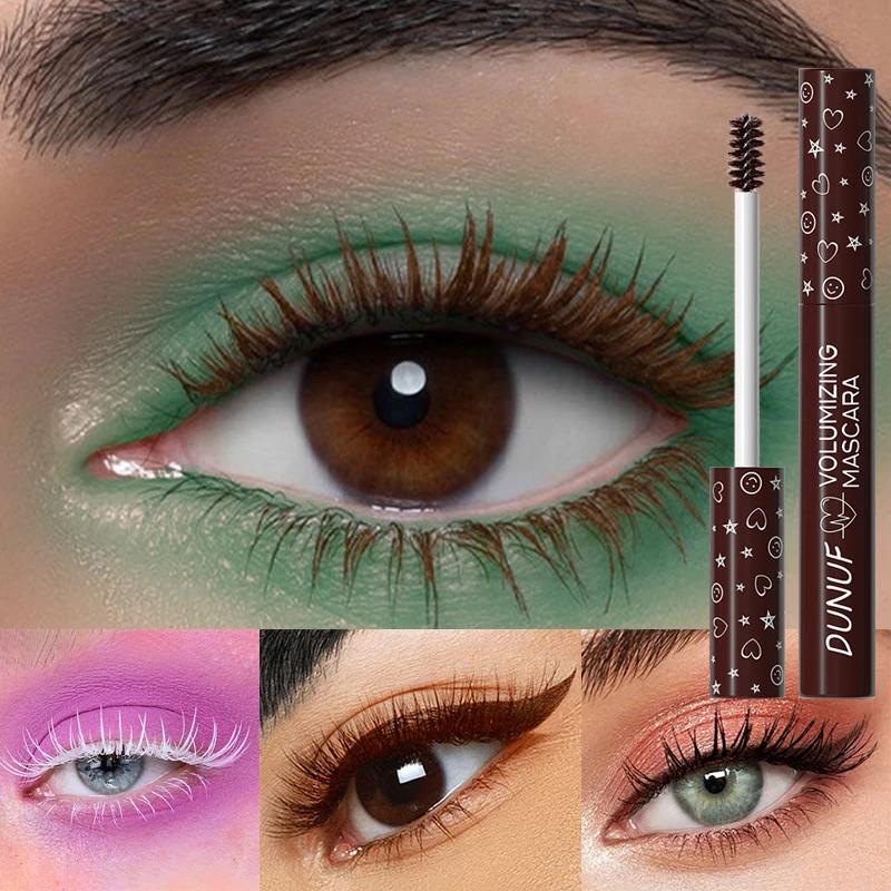 Barevná řasenka pro natočení Stage Makeup Vodotěsná Zelená řasenka Krém Modrá Fialová Natočení Prodloužení Rychleschnoucí Líčení řas