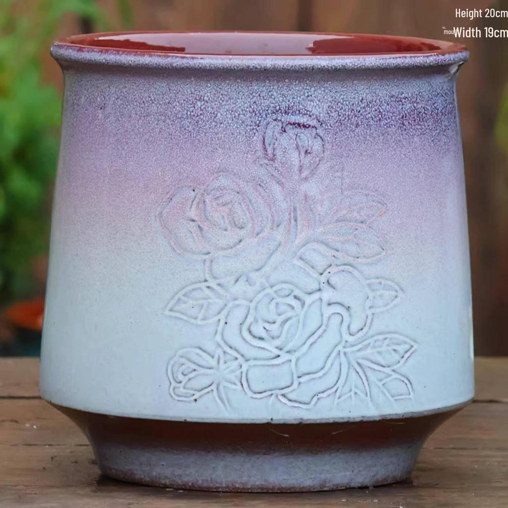 Stor Keramikkruka för Heminredning: Grov keramik för spindelväxt, gullranka, suckulenter och paradisfågelblomma. Perfekt för gröna växter och blommor.