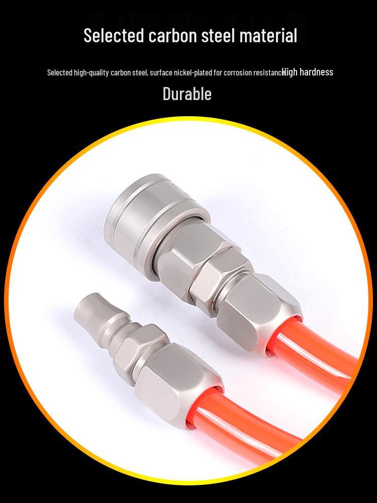 Pneumatic C-Type Self-Locking Quick Connect Fittings for Air Compressor Pump, 8mm High-Pressure Hose, Male & Female Connectors.