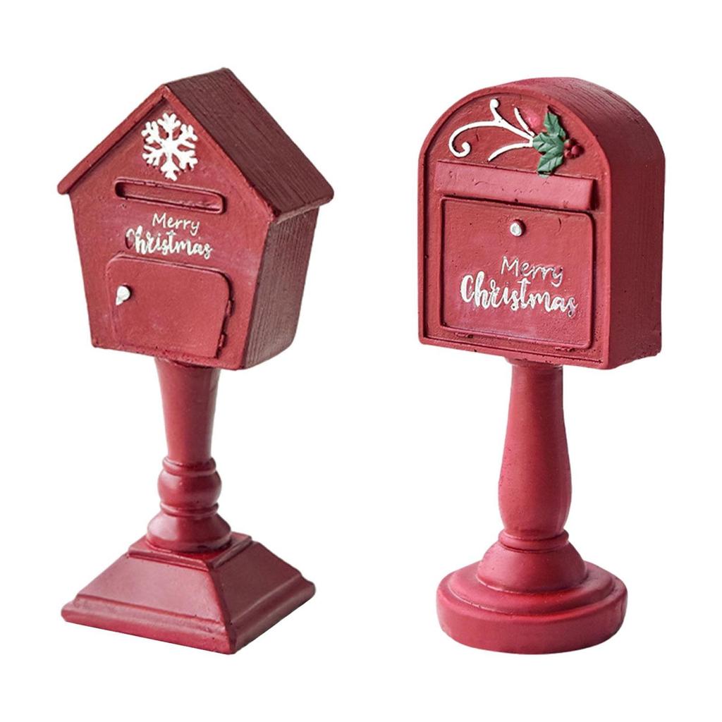 Mailbox Statue Birthday Gift Decoration Red Christmas Sculpture for Hallway Living Room Table Centerpieces Housewarming Bedroom