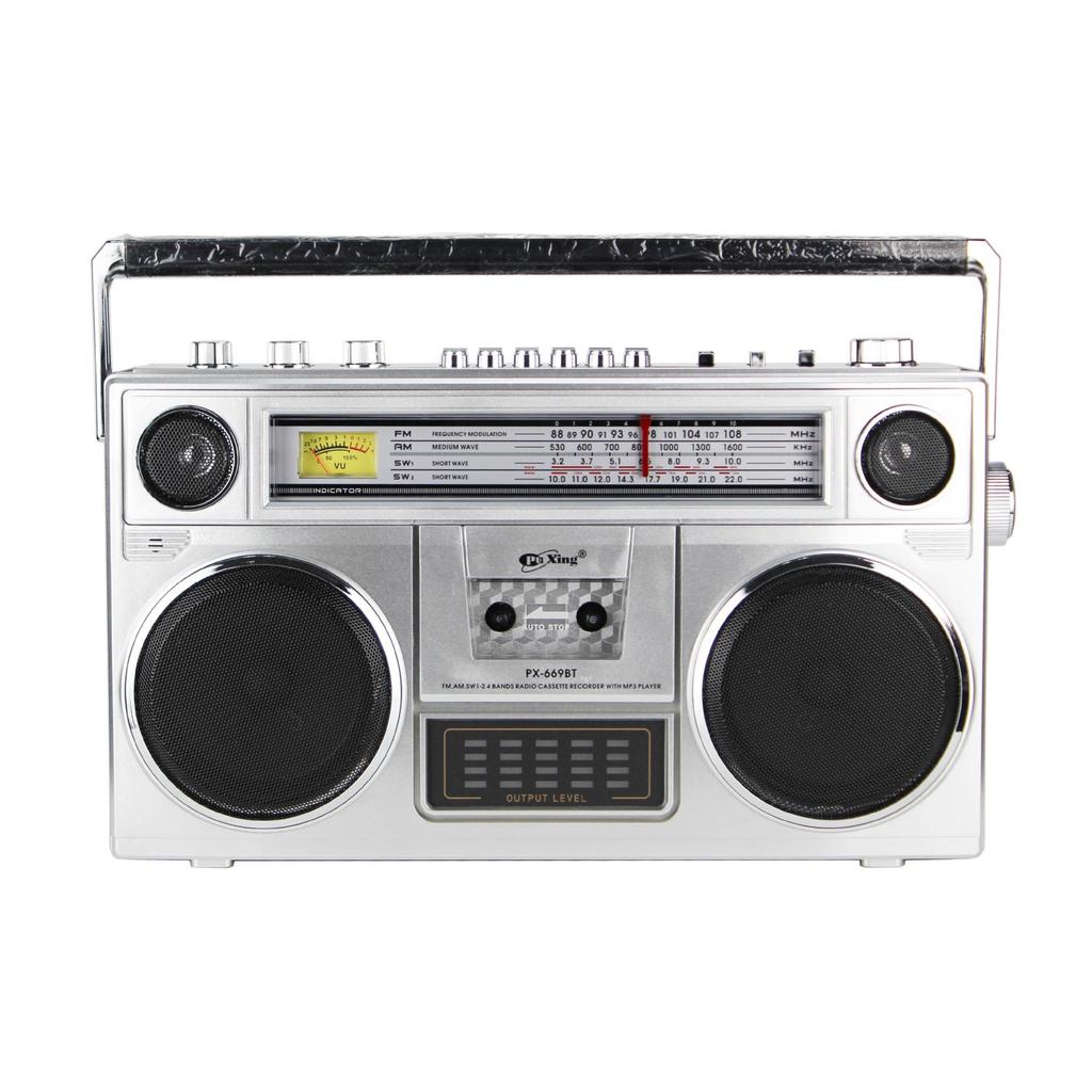 Multi-Functional FM Radio and Tape Player with Dual Speakers for Seniors