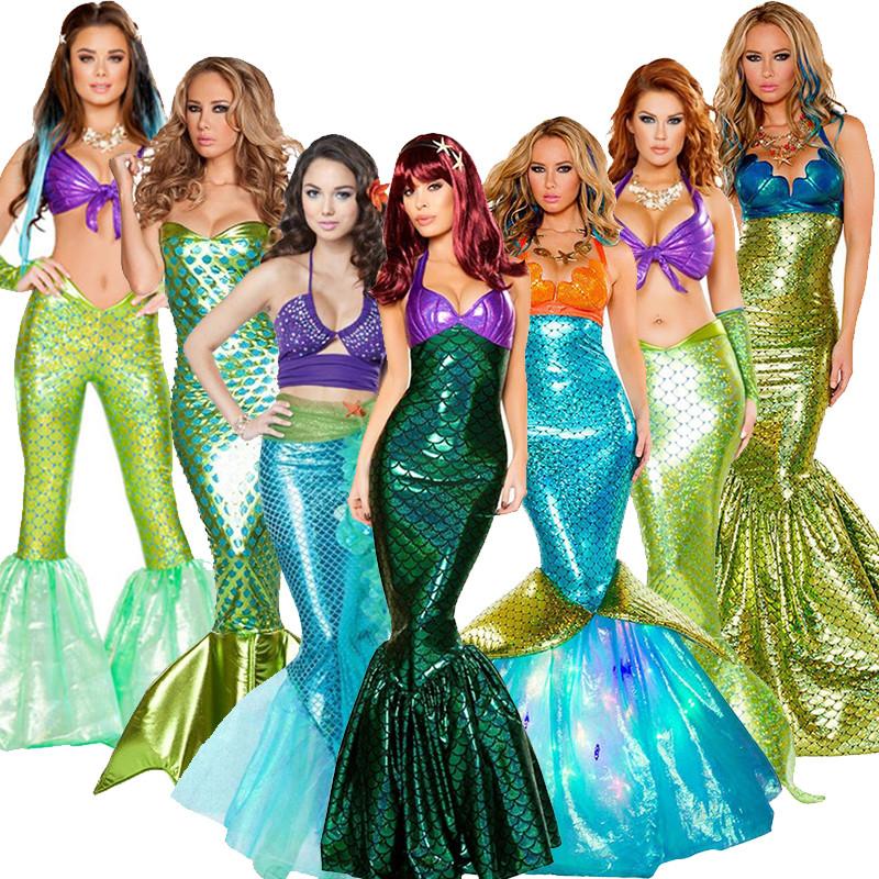 Captivating Floor Length Women Mermaid Costume Cosplay For Halloween And Parties