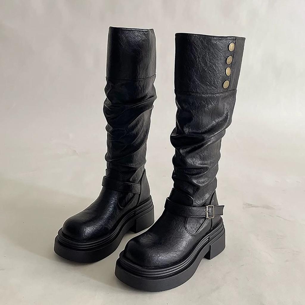 American Spice Girls Platform Boots Women's 2025 Summer New Versatile Skinny Absolutely Knight Boots
