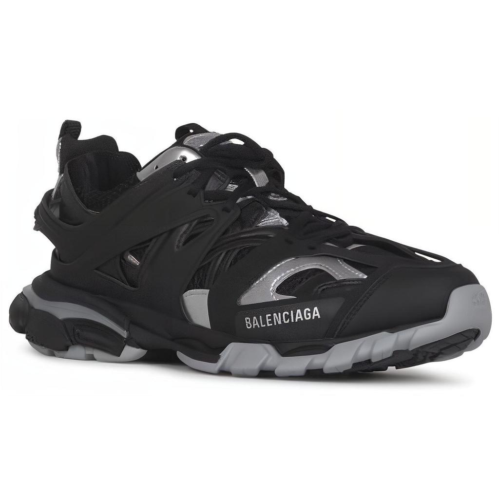 Balenciaga Mesh Low Top Chunky Sneakers Men's Black Silver 542023W2FSC1081