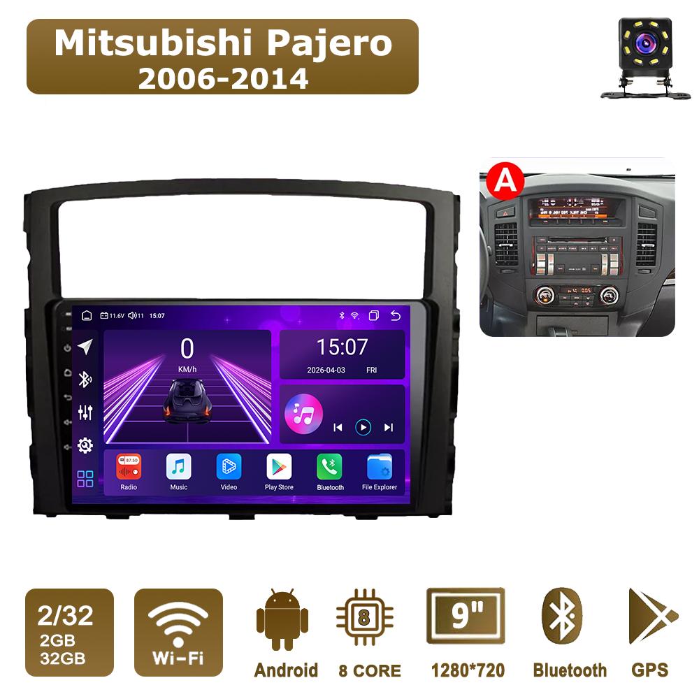 

Android Car-Play Car Radio For Mitsubishi Pajero 2006-2014 Multimedia Player Head Unit Stereo GPS Navigation BT WIFI,8 CORE ,2+32GB A чорний