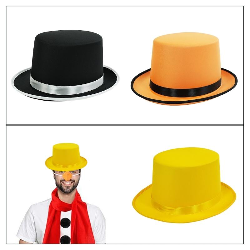 Trendsetting Flat Brimmed Hat with Ribbon for the Modern Wear Elegant Ribbon Hat for Stage Shows Magicians Costume