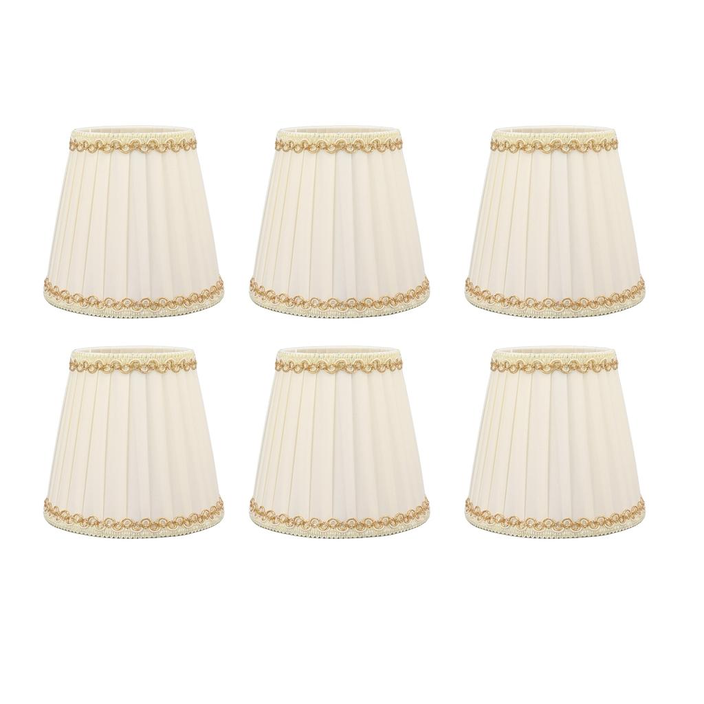 6PCS Set Small Lamp Shade Modern Style Cloth Clip On Bulb Chandelier Lamp Shade for Table Wall