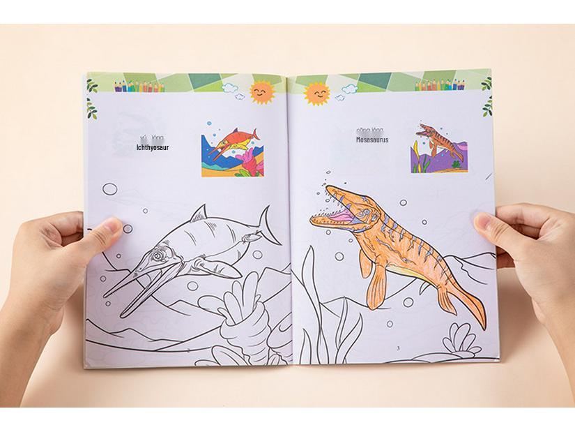 Dinosaur & Car Coloring Book for Kids Ages 3-6