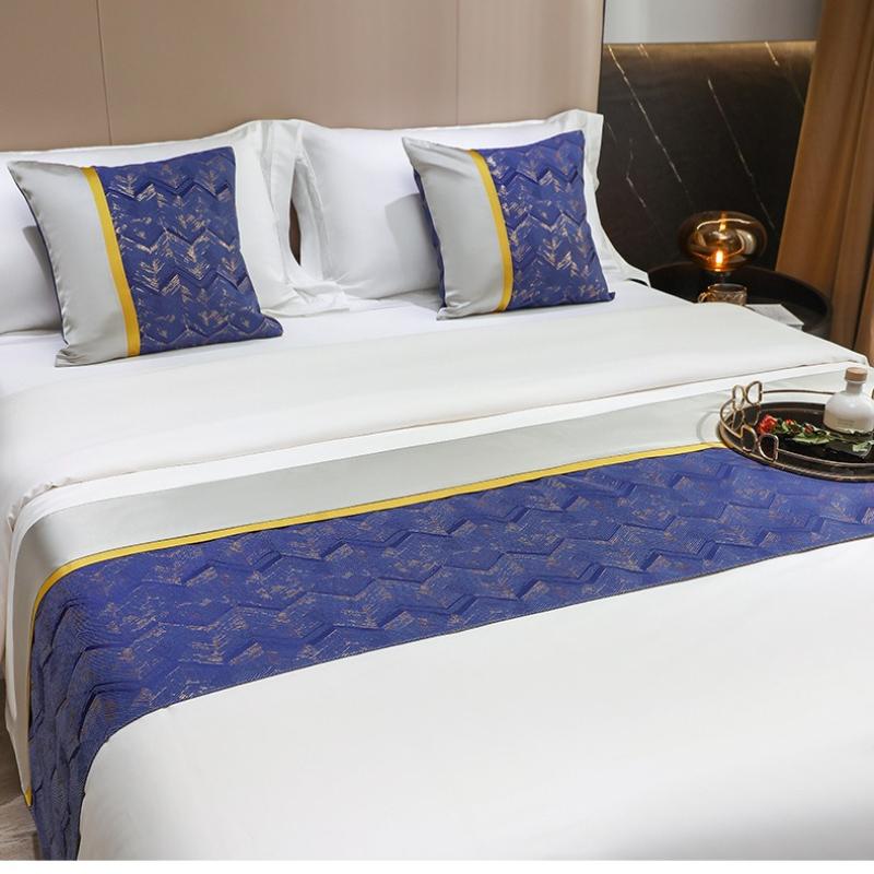 Hotel Bed Runner Wave Pattern Geometric Art Creative Design Home Homestay Bed Cover Universal Bedding Durable and Dirt Resistant