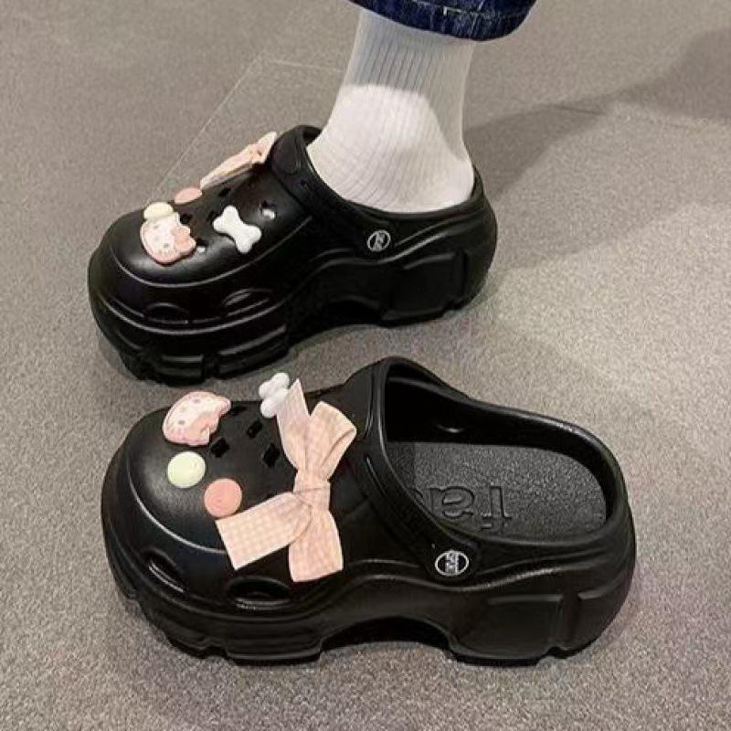 Sabotți cu talpă groasă pentru femei, care adaugă înălțime: Elegant, Antiderapant, Respirabil, Cu vârf închis pentru Exterior, Birou, Sală de operații sau pentru Purtare de vară.