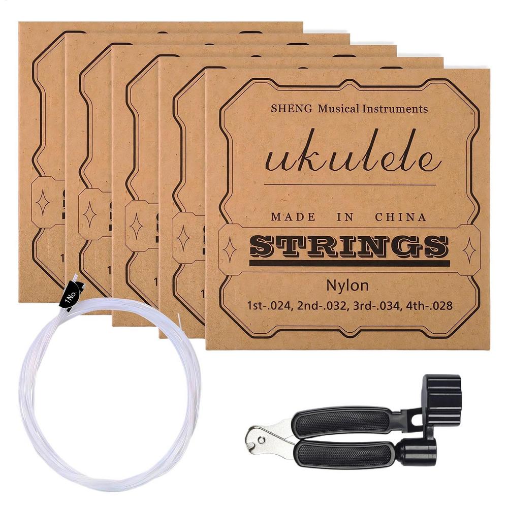 

5-Set Universal Nylon Ukulele Strings Long-Lasting Long-Neck & Baritone Strings Guitarist Accessories For Practice Holiday