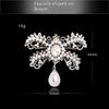 Alloy Diamond Set Pearl Bow Brooch Girl Cute Pin Vintage Popular Brooch Accessories