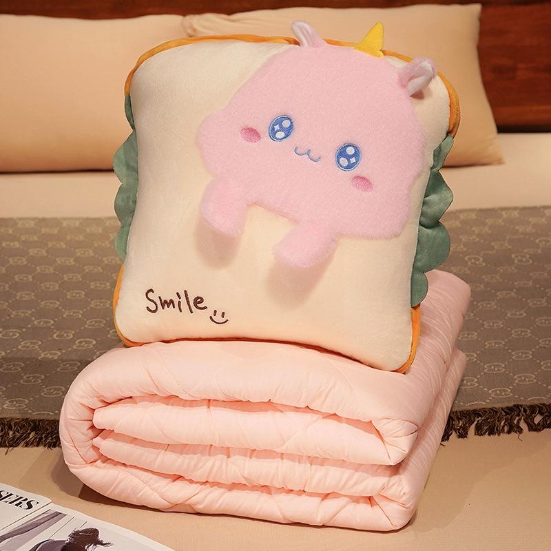 Nap Blankets Sofa Napping Cover 2 In 1 Plush Toy Travel Car Hug Pillows Warm Office Room Unfolded Quilt Portable Pillow Blanket