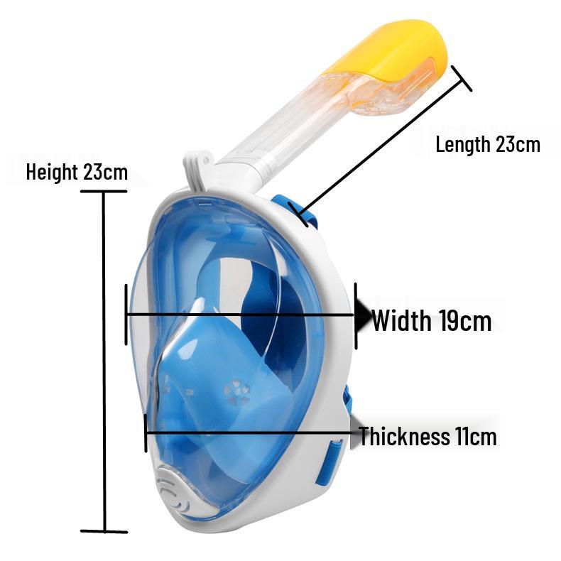 Sada pro šnorchlování pro dospělé: Silikonová potápěčská maska a brýle s plně suchým šnorchlem.