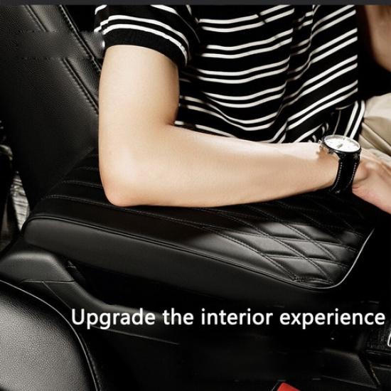 Подушка на подлокотник автомобиля, чехол-защита на центральный подлокотник, подушка-вкладыш из ПУ-кожи, черный