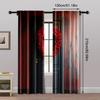 2pc,  Happy Valentine's Day Curtains Romantic Valentine's Day Balloon Machine Washable Polyester,Without Electricity Birthday