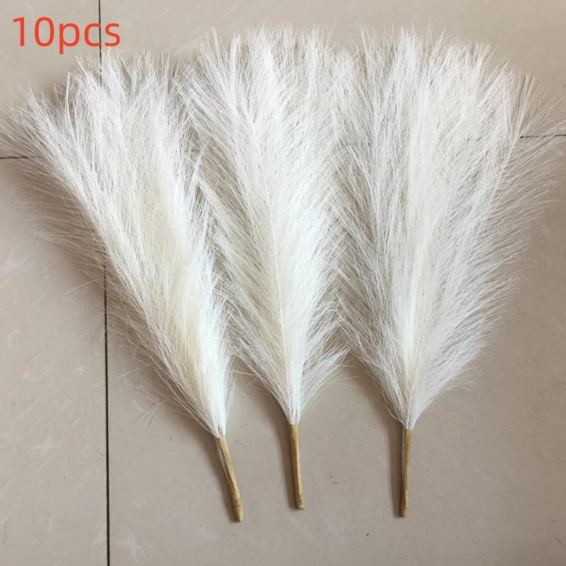 10PCS Artificial Pompous Grass Pompass Branches Fake Fluffy Stems Plants Vase Filler for Home Boho Decor Flower Arrangement