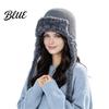 Fashionable Knit Hat Women Trapper Hat Wool Blend Knitted with Ear Flaps Fuzzy Cold Weather Headwear Trim Warm Winter for Hiking Skiing Outdoor