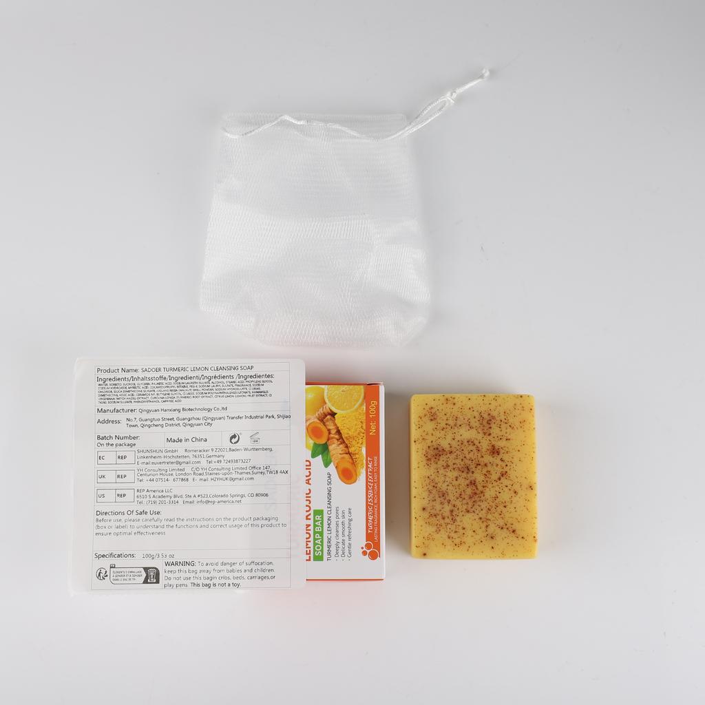Turmeric Kojic Acid Soap With Lemon Granules Exfoliating Scrubbing Skin Lightening Body Care Natural Skincare Bar Handmade Soap