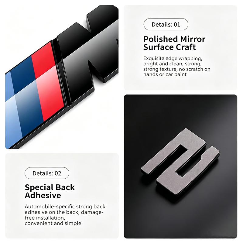 NTSM5 Glossy Black COMPETITION Bar Underlined Emblem For BMW Thunder Edition M1 M2 M3 M4 M5 M6 M7 M8 X3M X4M X5M X6M Car Trunk Sticker