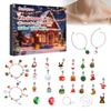 Christmas Advent Calendar Bracelets 24 Days Xmas Countdown Calendar Necklace Diy Jewelry Making Kit For Girl Gift