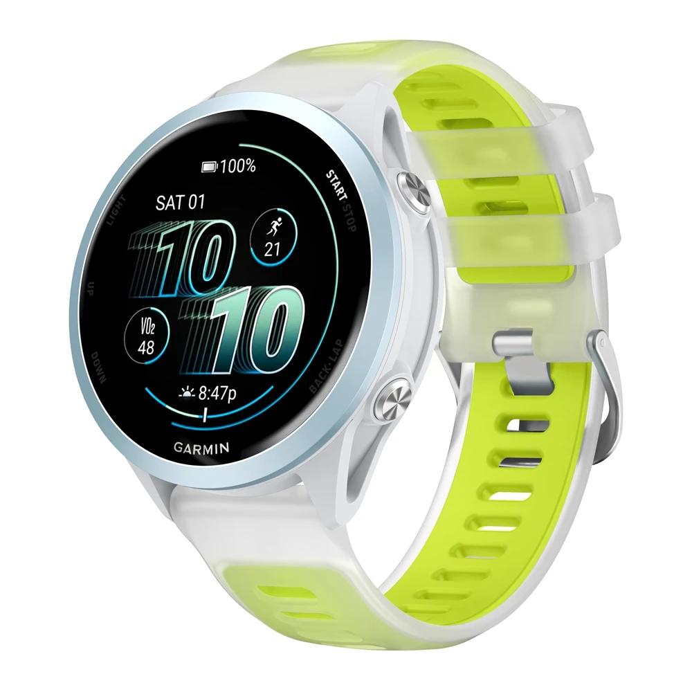 Cinturino per Orologio in Silicone Traslucido da 18 mm 20 mm 22 mm per Garmin Forerunner 570 265 165 265S/Venu 4 3 2/Vivoactive 6 5 4