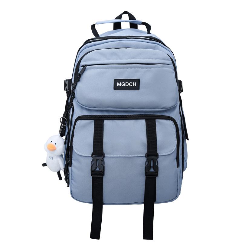 Female Solid Color Schoolbag Male Senior High School Student Backpack