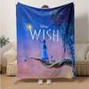 1 pièce, Impression d'affiche du film Disney Wish Décoration d'intérieur, Couverture jetée pour canapé, lit, voyage, camping