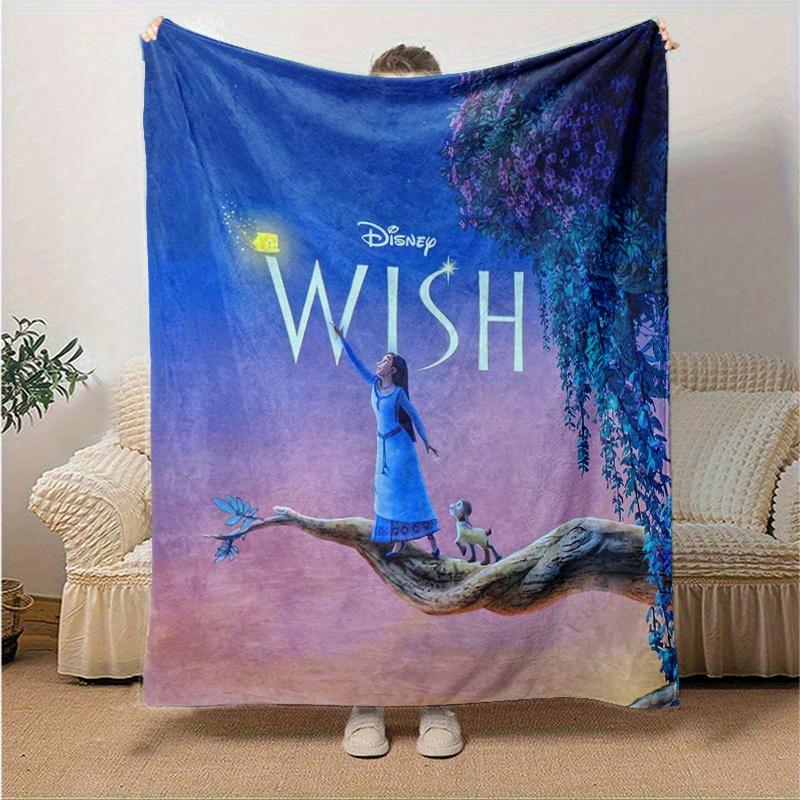 1 pièce, Impression d'affiche du film Disney Wish Décoration d'intérieur, Couverture jetée pour canapé, lit, voyage, camping