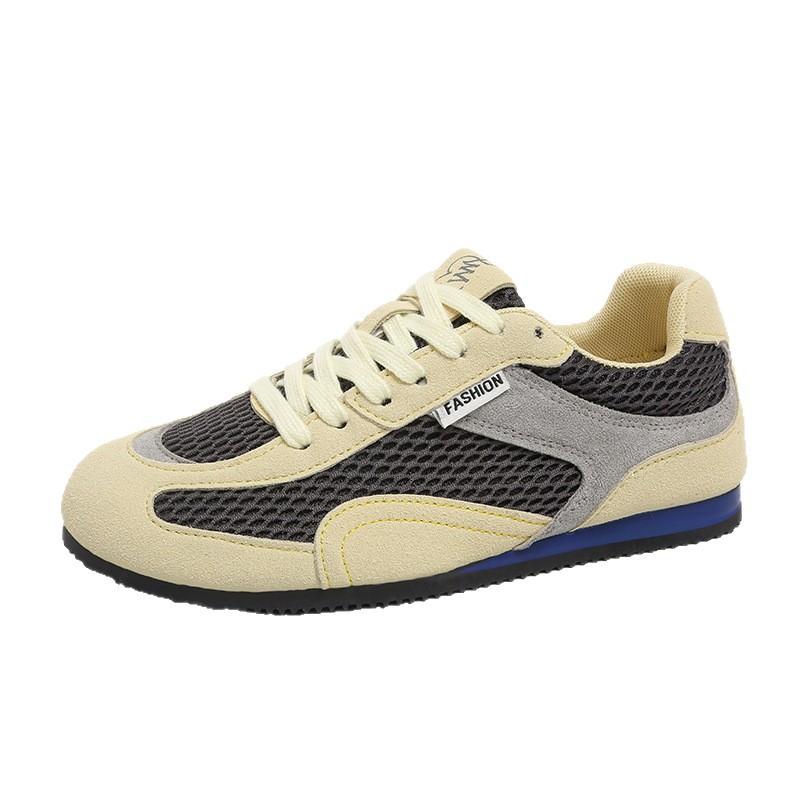 Korean version of the popular mesh breathable sports and leisure shoes women's autumn 2025 new niche lace-up flat-bottomed German training shoes