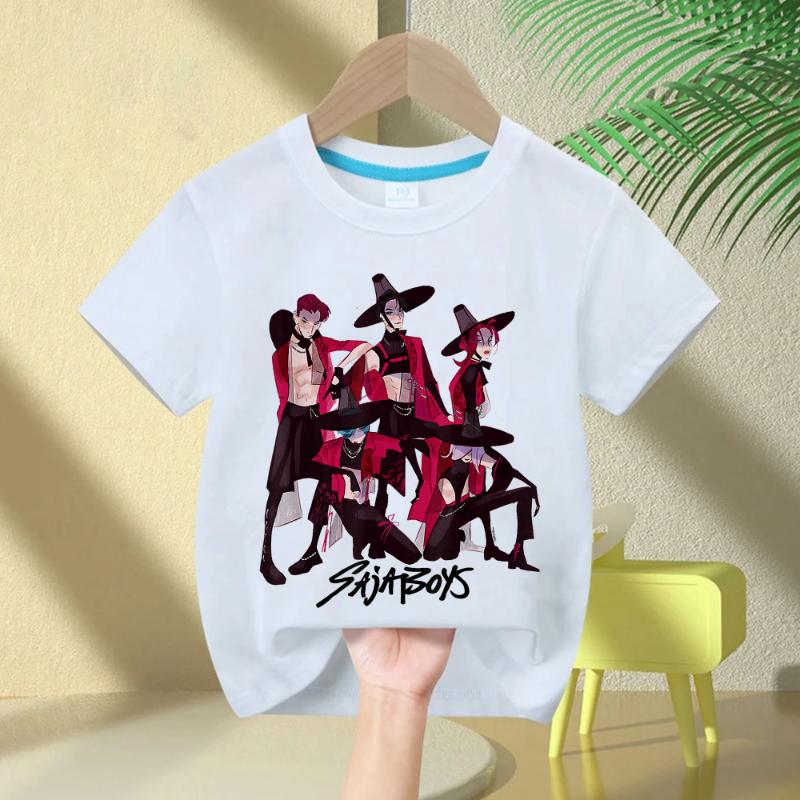 Summer 2025 Huntrix Kpop Demon Hunters T-Shirt for Boys Girls T-shirtFans Gift Crew Neck Short Sleeve Tees Fashion Kids T-shirt