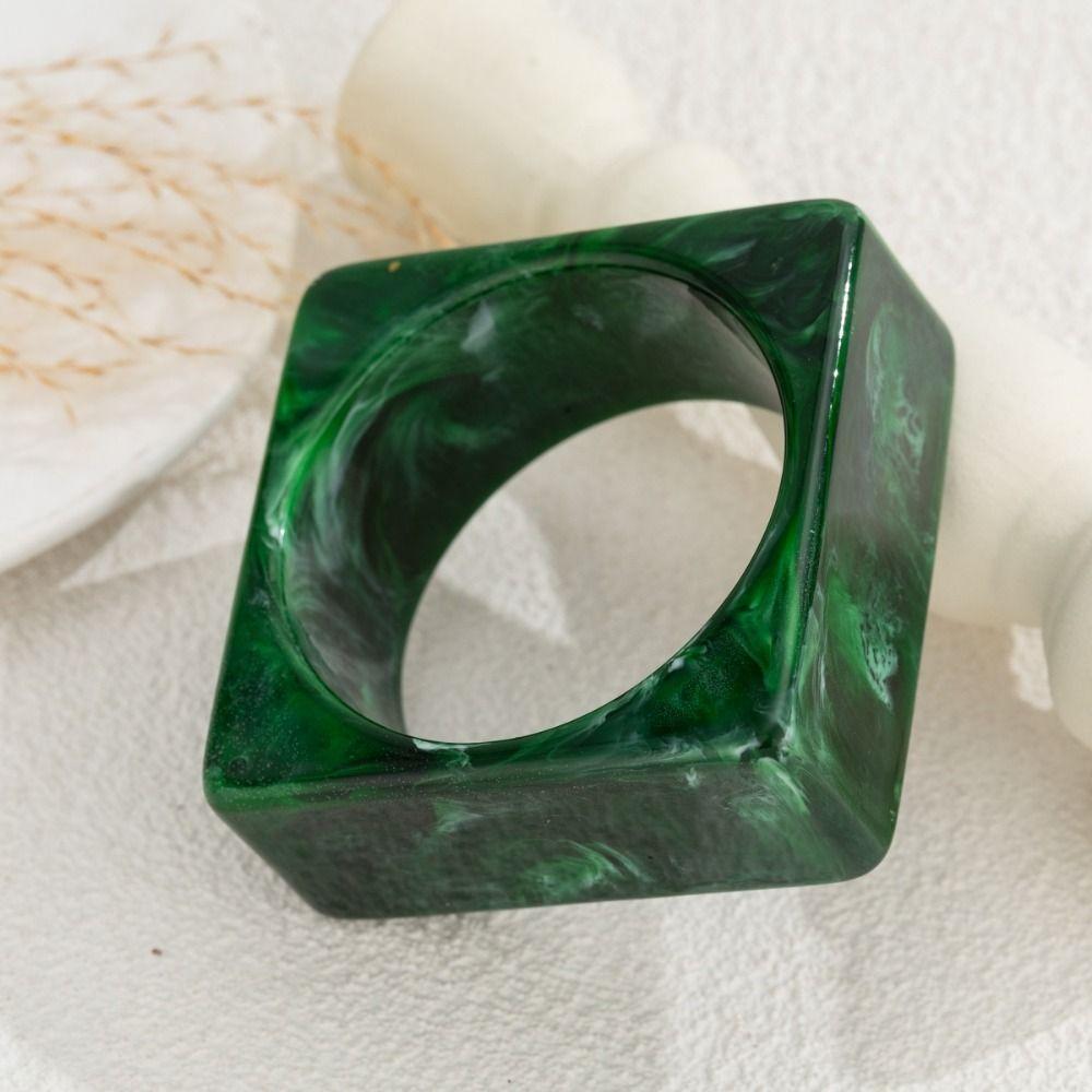 Square Chunky Bracelets Geometric Retro Hand Ring Wide Resin Bracelet Bangles  Jewelry Accessories