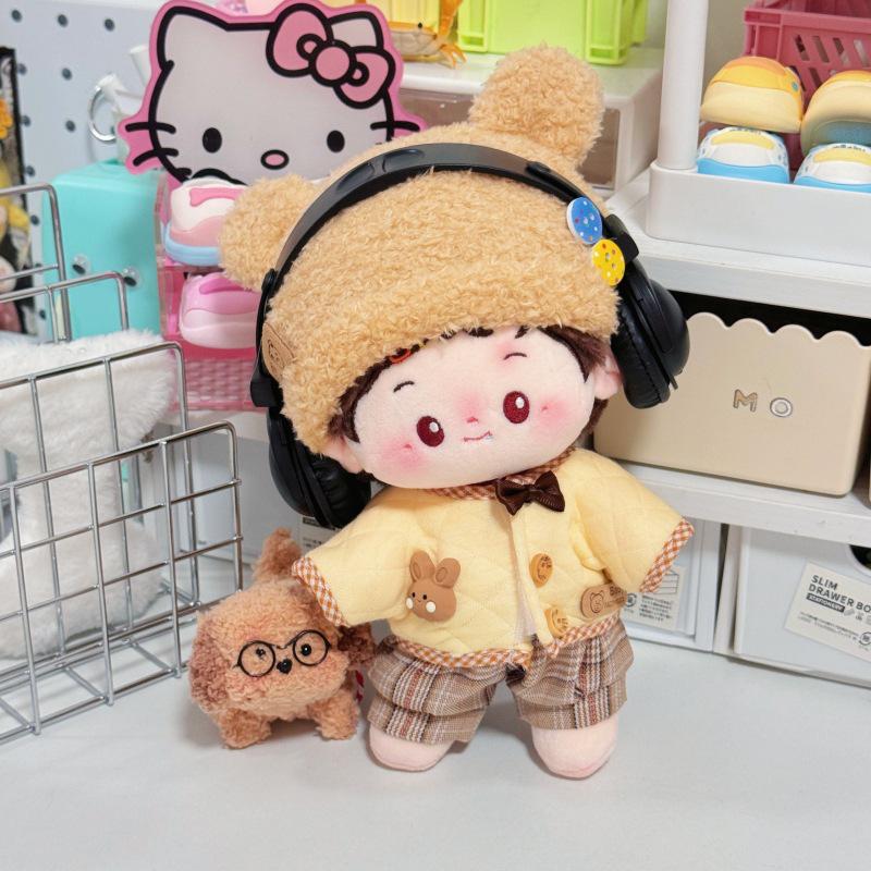 20cm Cotton Boy Doll Clothes - Cute Bear Toast Design