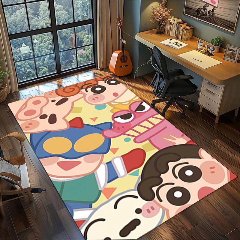 Crayon Shin-chan Non Slip Area Rug Large Washable Carpet Bedroom Gamer Room Decor