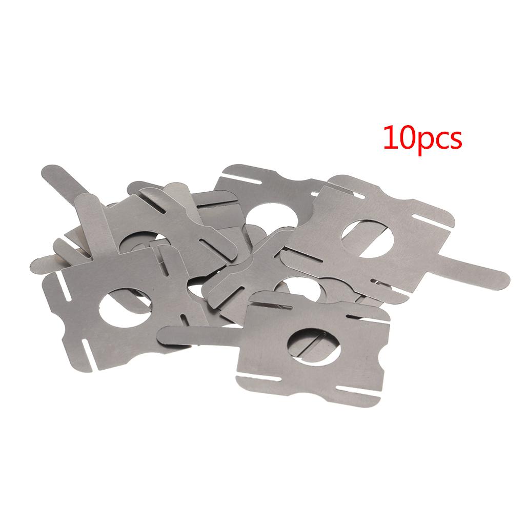 T-Shape Nickel Plated Steel Battery Connection Lead-Out Sheets for 18650 Power Lithium Batteries - 10 Pieces