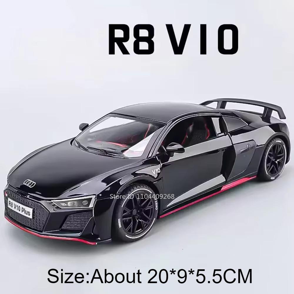 

1:24 RS6 R8 V10 Plus Модель спортивного автомобиля Игрушка Литой металл Симуляция Звук Свет Модели суперкаров Коллекция Детские игрушки Подарки