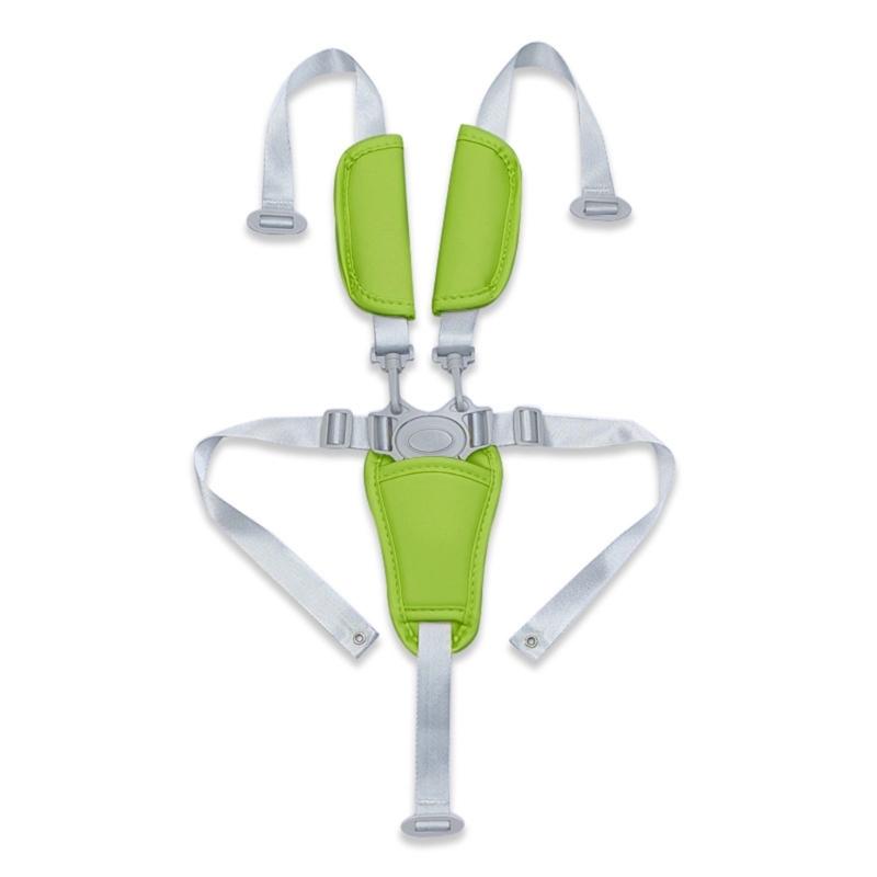 Universal 5 Point Infant Safety Belt Adjustable Length Highchair Strollers Harness Soft PU Crotch Support Nylon Straps