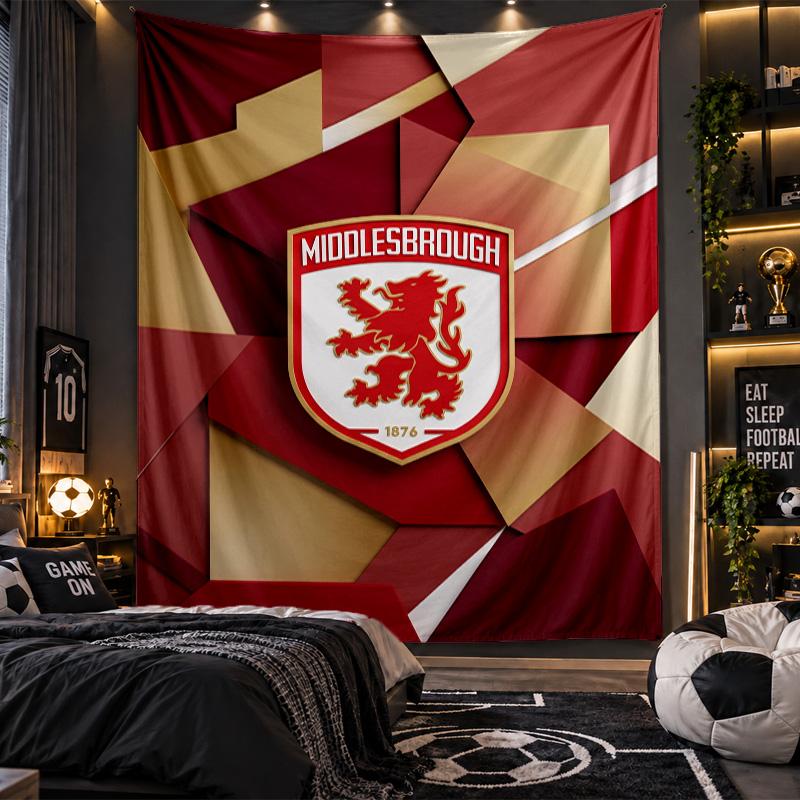 Wandbehang Wandteppich Middlesbrough FC Drucktuch für Wohnzimmer Schlafzimmer Heimdekoration