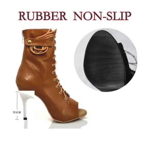 Woman Latin Dance Shoes leather Party Tango Dance Booties for Women Salsa Dance Heels Ballroom Shoes Sexy Stilettos