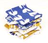 Soimoi 8 Pc Fat Quarter Bundle-  Asian Block  Print 18"x 22"  DIY Patchwork-  100  Cotton  Pre-Cut Quilting Fabric  Blue- Mustard &