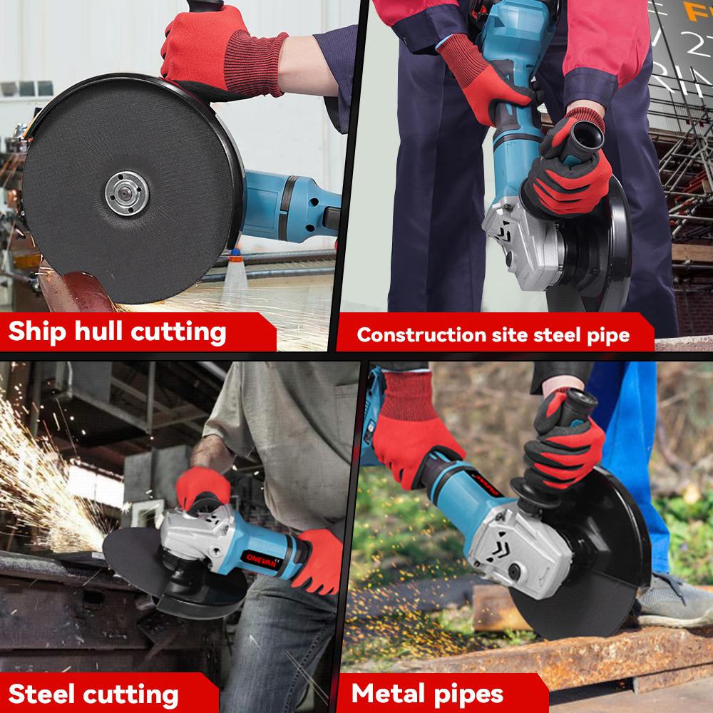 ONEVAN 180MM Brushless Electric Angle Grinder Variable Speed M14 Cutting Machine Woodworking Tool for Makita 18v Battery Pin