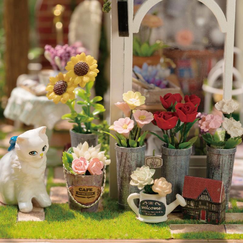 DIY Flower House Kit Wooden Mini Doll House 3D Puzzle Assembly Building Model Toys Home Bedroom With Furniture Christmas Gifts