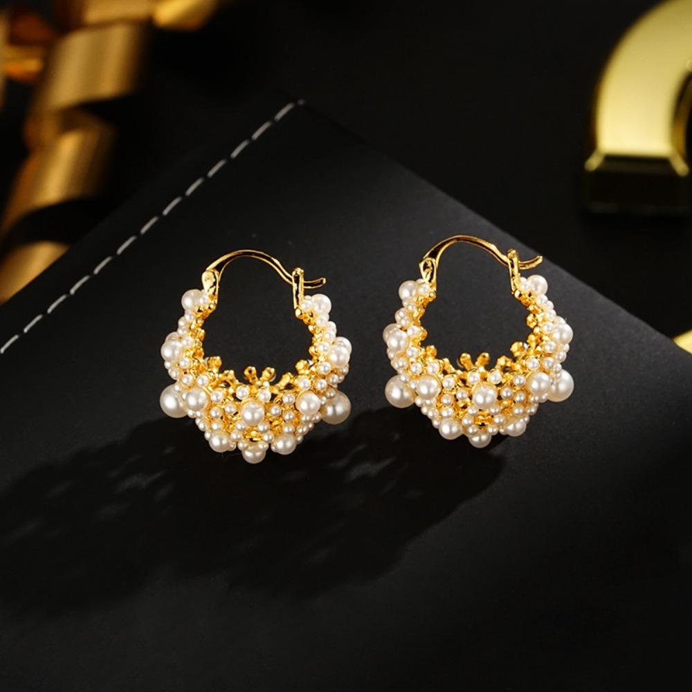 Water Drop Shape Pearl Earrings Pearl Ear Buckle Ear Hook Simple Drop Earrings  Wedding