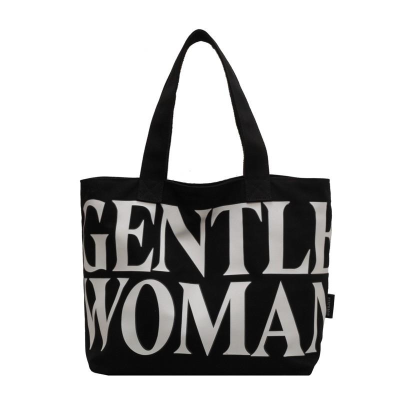 

Thailand Gentle Woman Tote Mommy Canvas Bag 2025 New Letter Printed Simple Shoulder Trend one size