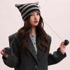 Y2K Slouchy Knitted Beanies Star Woolen Hat Cute Cat's Ears Knitted Hat  Cycling