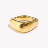 E.B.belle Simple Square Geometric Ring Silver Color Stainless Steel Rings for Women Decoration 18K Gold Plated Accessories